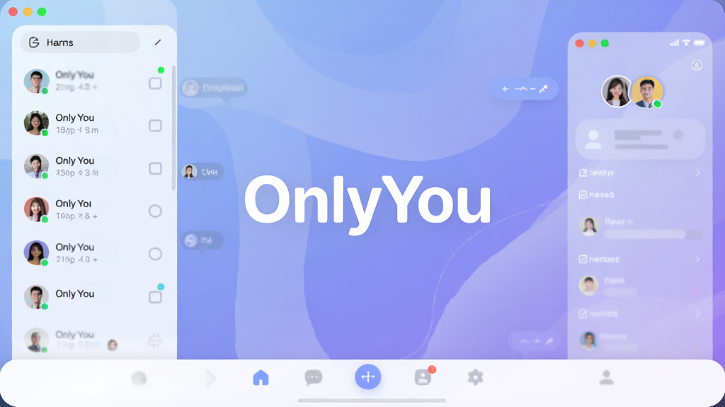 ����������ȫòչʾ��������á�OnlyYou����ɫLogo������Ϊ��ͽ�������ɫ�������沼�ּ�࣬���������б�����ϵ��ͷ��͵ײ�������������ִ���ƽ��ϸ��Բ�󣬻��ʸɾ��޶���Ԫ�أ������ֶ�����������˰���˽�ܵ��罻��Χ