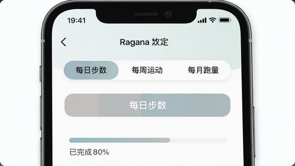 һ��չʾRaganaĿ���趨���ܵ�ͼƬ���������ֻ���Ļ��ʾĿ�����ý��棬��