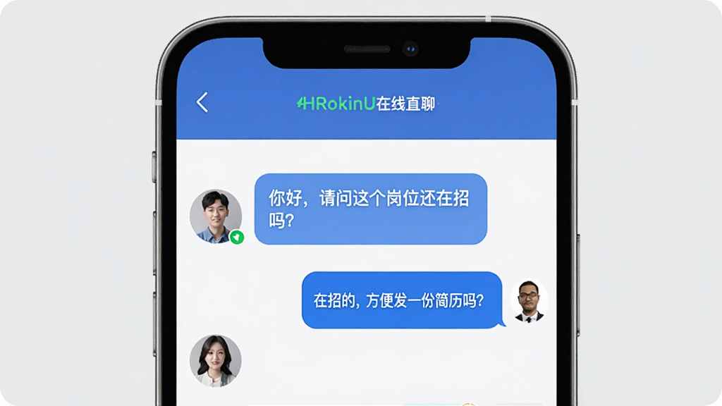 LockinU HR����ֱ�Ľ��棬�ֻ���Ļ��ʾ����Ի����������ְ��ͷ���Ҳ���HRͷ�񣬶Ի���������Ϊ����ã����������λ�������𣿡��͡����еģ����㷢һ�ݼ����𣿡���������ʾHR����״̬������Ϊǳ��ɫ������ִ���Լ�����ʸɾ����޶���Ԫ��