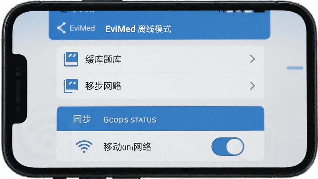 �ֻ���ĻչʾEviMed����ģʽ���ý��棬��ʾ�ѻ�������б���ͬ��״̬����WiFi���ƶ������л�ѡ������࣬����ɫ�ͻ�ɫΪ��ɫ����ͼ������������ɾ��޶���װ��