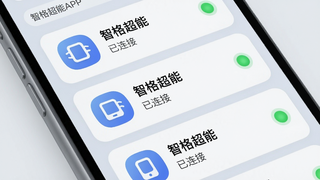 �Ǹ���APP���豸����������д���ֻ���Ļ��ʾ����豸��Ƭ�������У�ÿ����Ƭ�����豸ͼ�ꡢ���ƺ�����״ָ̬ʾ�ƣ�����Ϊǳɫĥɰ�ʸУ��������ֱ�ע���Ǹ��ܡ��͡������ӡ�״̬���������ˬ�����ʸɾ����޶���Ԫ�ء�