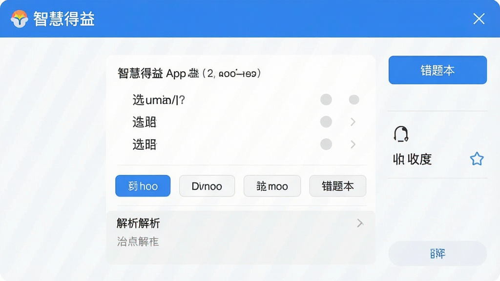 һ��չʾ���ǻ۵��桱App�����ϰ�����ͼƬ������������һ��ѡ���⣬�·����ĸ�ѡ��ͽ��������Ҳ��д��Ȿ���ղذ�ť������������������ִ�����ɫ������Ϊ�������ֱ�ע��ȷ�����ʸɾ�������Ԫ��