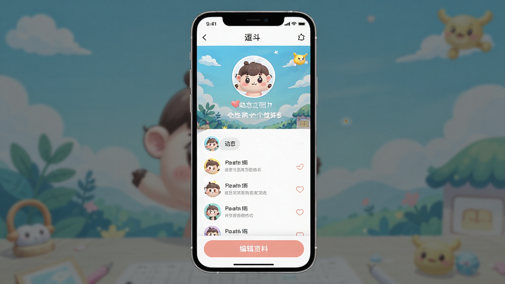 չʾ��������Ӧ���ڸ��Ի���ҳװ�繦�ܵĽ��棬�ֻ���Ļ����ʾһ���û��ĸ�����ҳ���пɰ���ͷ�񡢱���ͼ������ǩ���Ͷ�̬�б���ҳ��ײ��б༭���ϰ�ť�����������»��ã��Ű����࣬���������޶���Ԫ��