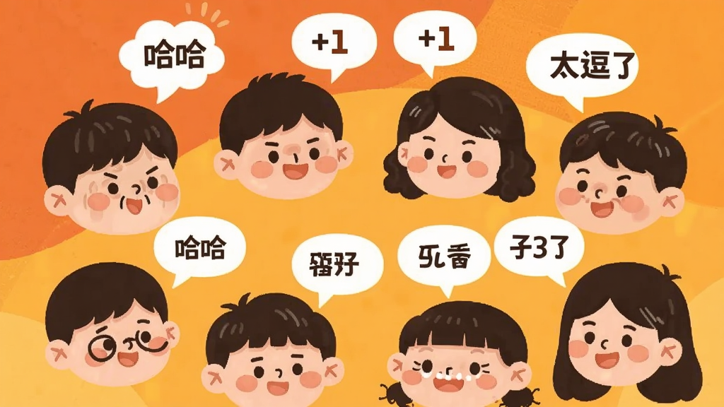 һ�ű��֡�������������Χ�Ĳ廭�������ж����ͬ����εĿ�ͨ����ͷ��Χ��һȦ��ÿ����ͷ�϶��жԻ����ݣ�������д�š�����������+1������̫���ˡ������֣���������ů�ĳ�ɫ�ͻ�ɫ������ƽ�ɰ������ʸɾ��޶���Ԫ��