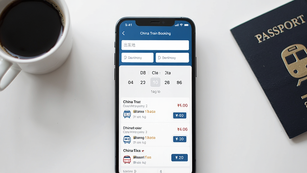 һ��չʾ China Train Booking �ֻ�Ӧ���������ͼƬ������������һ�������ֻ�����Ļ��ʾ�ż��Ļ�Ʊ��ѯ���棬�����г����غ�Ŀ�ĵ�������м�������ѡ�������·��г���������ѡ��Ա��м۸��Ԥ����ť�������Ǹɾ����������Ա߷���һ�����Ⱥ�һ�����ա��������ִ�������ϸ�����������ʸɾ����޶���Ԫ�ء�