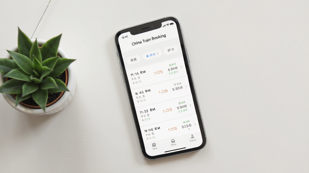 һ��չʾ China Train Booking Ӧ���޹�洿�������ͼƬ���������ֻ���Ļ��ʾ�Ÿɾ��ĳ����б���û���κι�����򵯴��������Ǽ��Ĵ�ɫ���棬�Ա���һ��С��ֲ����񼫼����£�ϸ�����������ʸɾ����޶���Ԫ�ء�