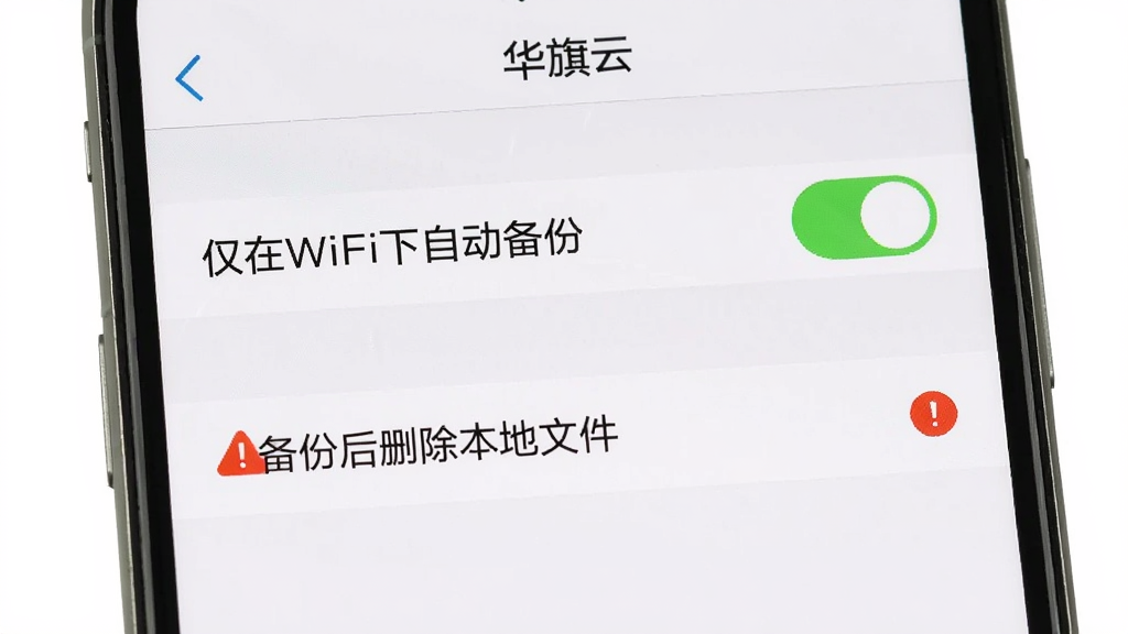 �ֻ���Ļ��ʾ�������ơ�������ҳ�棬�����С�����WiFi���Զ����ݡ����ش��ڿ���״̬���·��С����ݺ�ɾ�������ļ���ѡ��Ա��к�ɫ��̾����ʾͼ�꣬�����԰�ɫΪ��ɫ�������������������ʵ�ã����ʸɾ����޶���Ԫ��