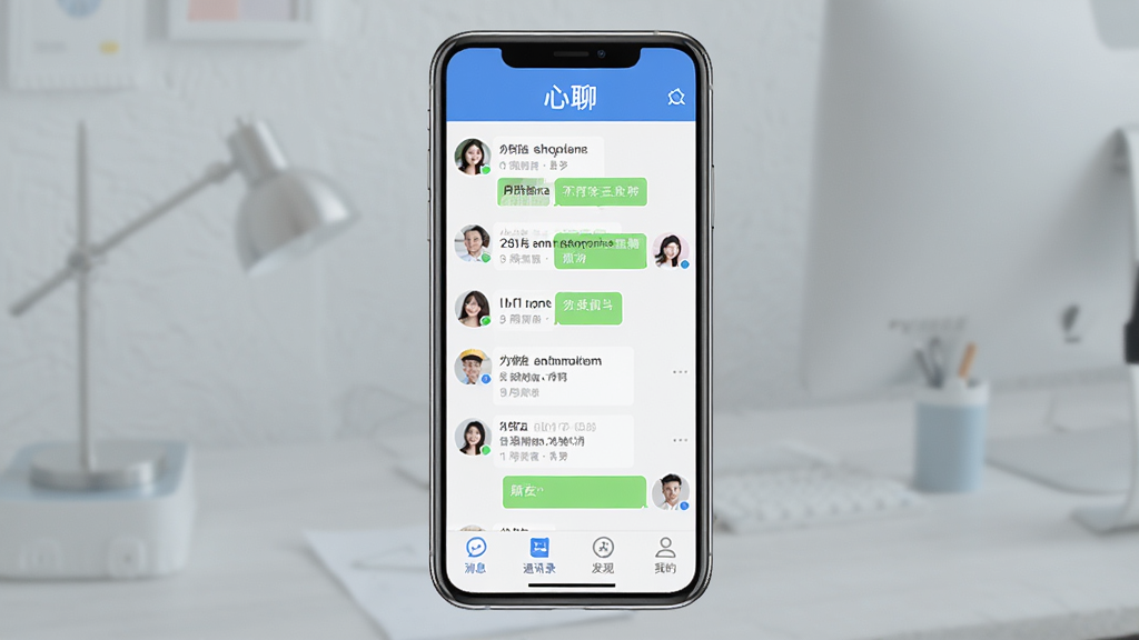 ����App������ȫòչʾ�������������ֻ���Ļ����Ļ����ʾ�����б��ͺ���ͷ�񣬽���������ɫ��Ϊ���������С����ġ��������ײ�����Ϣ��ͨѶ¼�����֡��ҵ��ĸ���ǩ��������������������ִ������ʸɾ����壬�޶���Ԫ��