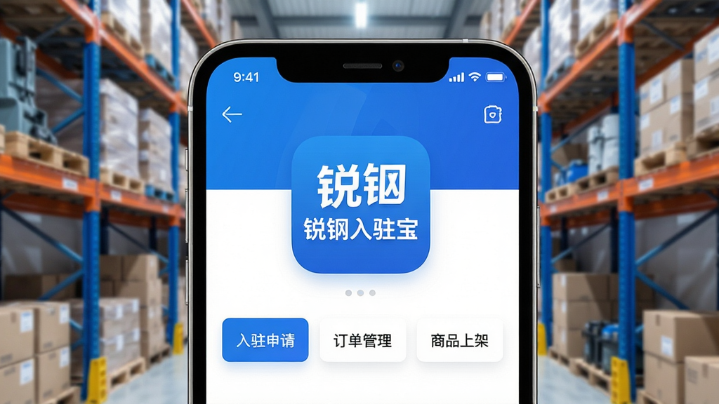 һ���ֻ���Ļ��д�����������ǡ�������פ����App��ͼ��������棬����������Ĺ�ҵƷ�ֿ���ܣ�����ִ���������ɫ��Ϊ��������������ʾ����פ���롱��������������������Ʒ�ϼܡ��Ⱥ��Ĺ��ܰ�ť�����ʸɾ����޶���Ԫ��