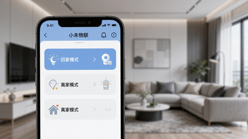 ����չʾһ���ֻ���Ļ��д����Ļ���ǡ�Сδ������App�ĳ����༭���棬���Կ������ؼ�ģʽ���������ģʽ����ѡ��Ա��������豸ͼ�ꣻ������ģ�����ִ��Ҿӻ���������Լ�Ƽ��У�ϸ�����������ʸɾ����޶���Ԫ�ء�