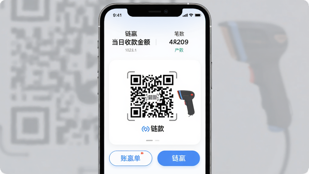һ���ֻ���Ļչʾ��Ӯ�տ�����ͼƬ���������ֻ��������ڻ������룬�Ű�Ϊ���½ṹ���Ϸ���ʾ�����տ���ͱ������м�����Ŀ���տ��ά���ɨ��ǹͼ�꣬�·����˵���ͳ�ư�ť�����Ϊ�ִ���ƽ���Ƽ��磬ϸ���ϰ�ťԲ���������������ʸɾ��޶���Ԫ�أ������а�������Ӯ������