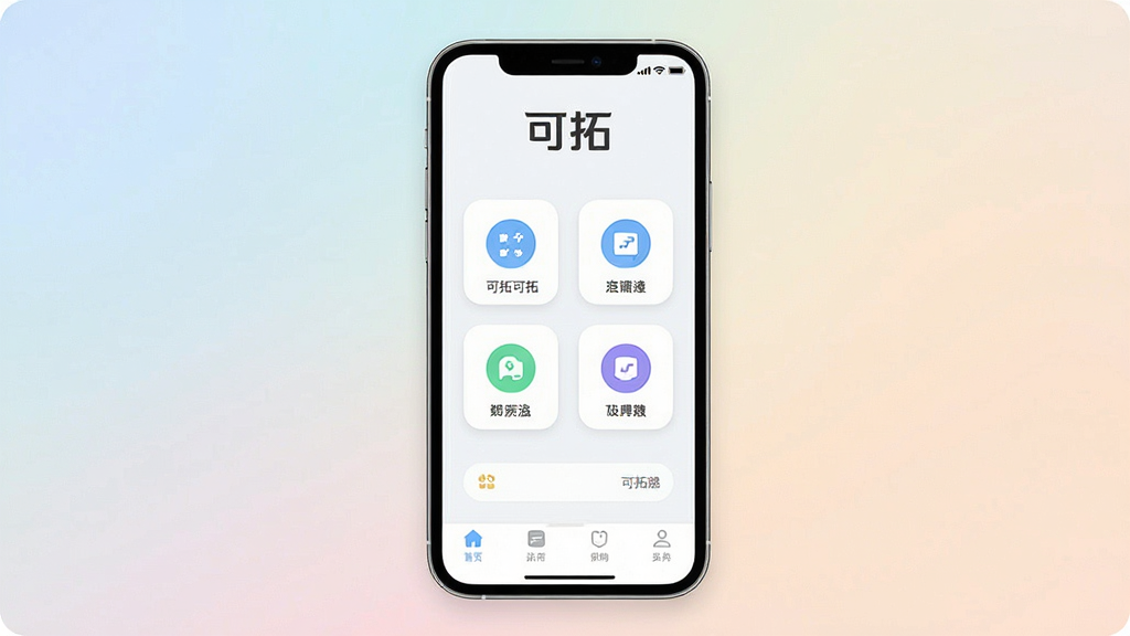 һ��չʾ����App����ȫò�Ľ����ͼ�������������ֻ���Ļ����Ļ����ʾ����App�������棬������Ƽ����ˬ����ǳɫ����Ϊ���������п��ص����ֱ�ʶ���м������ż�������ͼ�꣬�ײ��е��������������ִ���ƽ��ϸ��Բ�󣬻��ʸɾ��������޶���Ԫ�أ�����Ϊ��͵Ľ���ɫ����ͻ��������App��ʵ�øС�