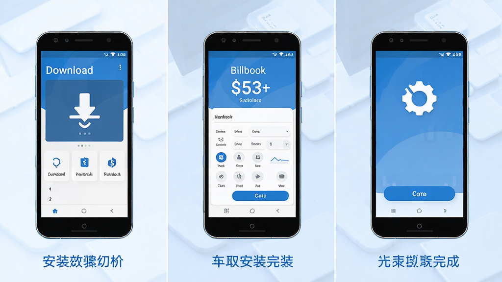 Billbook���������ڰ�׿�ֻ��ϵİ�װ����ʾ��ͼ������չʾ�ֻ���Ļ�����ص���װ��ɵ��������裬���ַ����񣬷�������ˣ�������ɫΪ����ϸ�����������ʸɾ��޶���Ԫ��