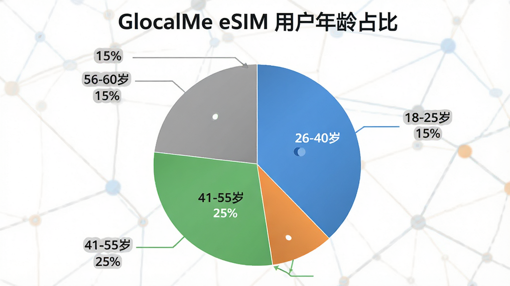 һ��չʾ GlocalMe eSIM �û�����ֲ��ı�״ͼ��ͼ������Ϊ