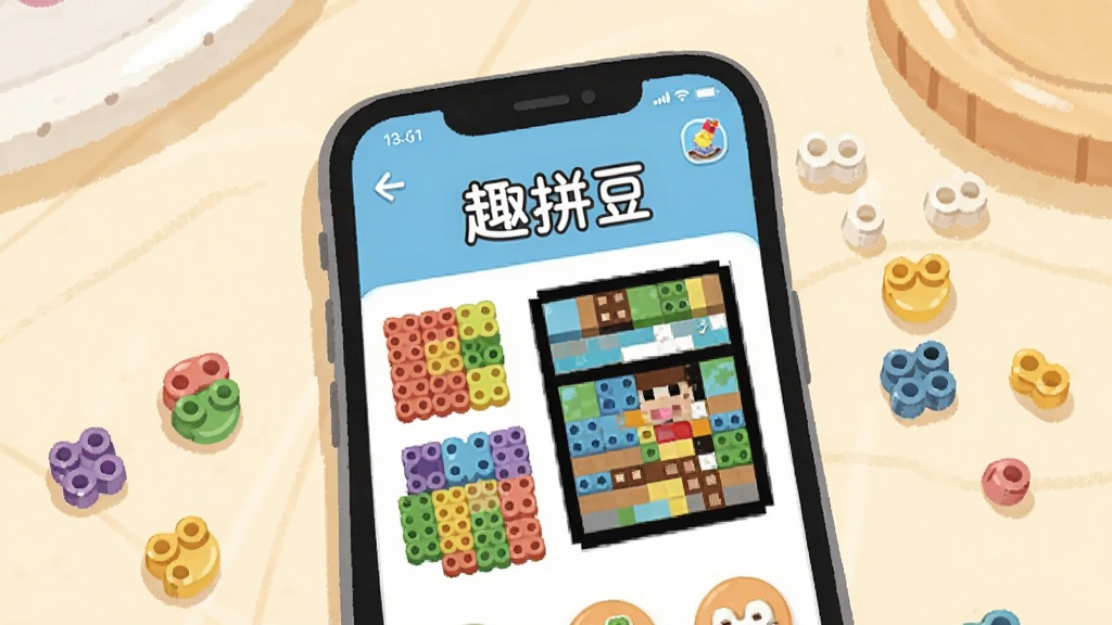 һ��չʾ�ֻ���Ļ�Ĳ廭����Ļ������ʾ��Ȥƴ����APP�������棬��������ɫ�����޵�ƴ��ͼ�������ػ��壬��Χɢ����������ɫ��ƴ����������������ܰ��ǳɫ���棬������¿ɰ������ʸɾ����޶���Ԫ��
