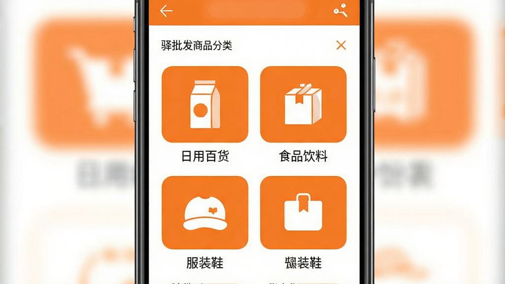 ������ ��Ʒ����ҳ�棬�ֻ���Ļ��ʾ�����Ʒ����ͼ�꣬�������ðٻ���ʳƷ���ϡ���װЬñ�ȣ�ͼ�����ƽ���������ɾ����Ȱ���ɫ����������