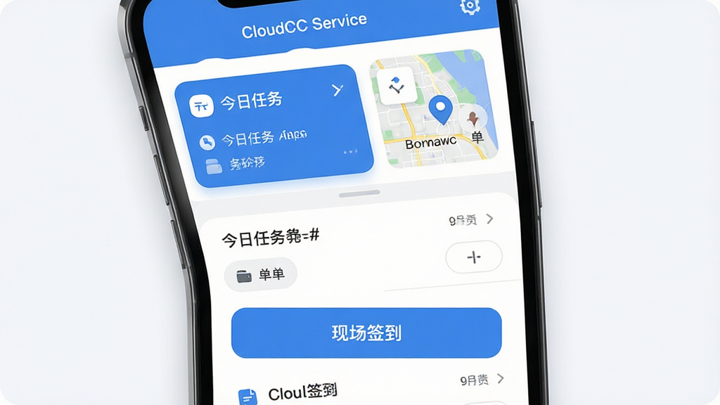 һ��չʾCloudCC Service�������Ľ����ͼƬ���������ֻ���Ļ��ʾ�����б��͵�ͼ��λ��ǣ�����Ϊ���½ṹ���Ϸ��ǽ�������Ƭ�·����ֳ�ǩ����ť���Ű������������Ϊ�ִ���ƽ������磬ϸ�ڰ�����ɫ��ɫ����Բ��ͼ������������ֱ�ǩ�����ʸ���ɾ��޶���Ԫ��