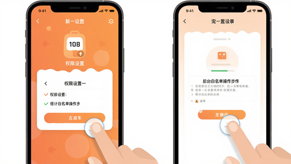 ��һApp���������������棬�ֻ���Ļ��ʾȨ�����úͺ�̨�������������裬����������ָ�����ʾ��������ɫ��ů����ƽ����Ʒ�񣬲����������ɾ��޶���Ԫ�أ��߻��ʡ�