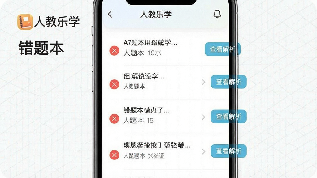 һ��չʾ�˽���ѧApp���Ȿ���ܵ�ͼƬ������Ϊ�ֻ���Ļ���棬��Ļ����ʾһ�������б���ÿ�����Ա��к�ɫ��ű�Ǻ͡��鿴��������ť������Ϊ��ֱ�б��Ű棬���Ϊ��ˬ��ѧϰ���߷��ϸ���ϴ��Ȿͼ��Ϊһ��С������״�������е������������������ʸɾ����޶���Ԫ�أ�ͼƬ������Ϊ���ġ��˽���ѧ���͡����Ȿ����
