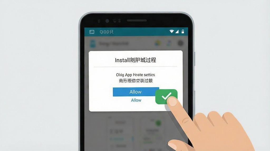 һ��չʾ�ľ��̳�App�ڰ�׿�ֻ��ϰ�װ���̵�ʾ��ͼ���������ֻ���Ļ��ʾ��װȨ�����ý��棬�Ա�����ָ���������ͼ�꣬�����Ǽ���ǳ��ɫ������ƽ����ϸ�����������ʸɾ����޶���Ԫ��