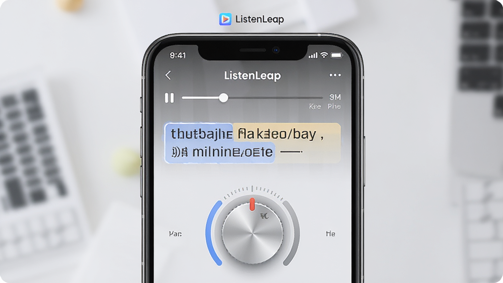 һ��չʾListenLeap��侫�����ܵ�ͼƬ���������ֻ���Ļ����Ļ����ʾ����Ƶ���Ž������������Ļ������ʾ�Լ�һ��Բ�εı��ٵ�����ť����������������ִ���ϸ�ھ��£����ʸɾ�����Ļ�Ϸ��С�ListenLeap�����ֱ�ʶ