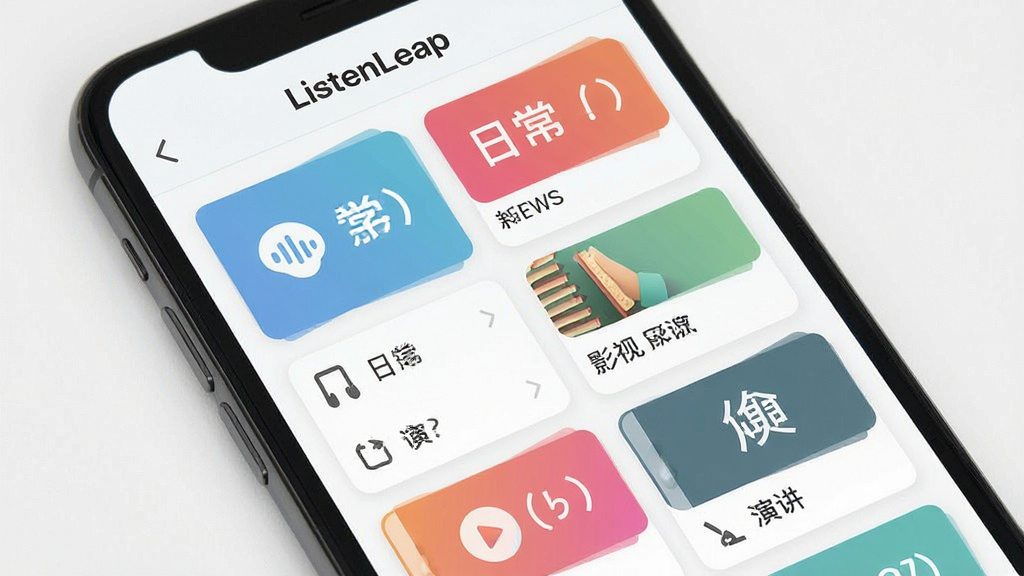 һ��չʾListenLeap�����ڷḻ������Դ��������ͼƬ���������ֻ���Ļ����Ļ����ʾ�Ų�ͬ����������Դ��Ƭ�����ճ��Ի������š�Ӱ�ӡ��ݽ��ȷ����ǩ������Ϊ����״���У����Ϊ�ִ���Լ����ɫ���£����ʸɾ���������Ļ�����С�ListenLeap������