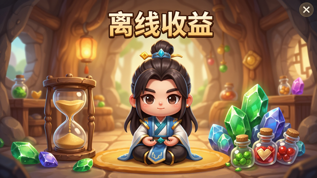 һ��չʾ������Ԫ���߹һ��������Ĳ廭��������һλQ�����ɽ�ɫ���ڶ����ڴ������Ա���ɳ©�Ͷѻ���ɽ����ʯ����ҩƿ���Ϸ��С��������桱��������������ܰ�Ķ����ڲ������Ϊ��ͨ��Ⱦ�����־��У�����ɾ��������߻��ʡ�