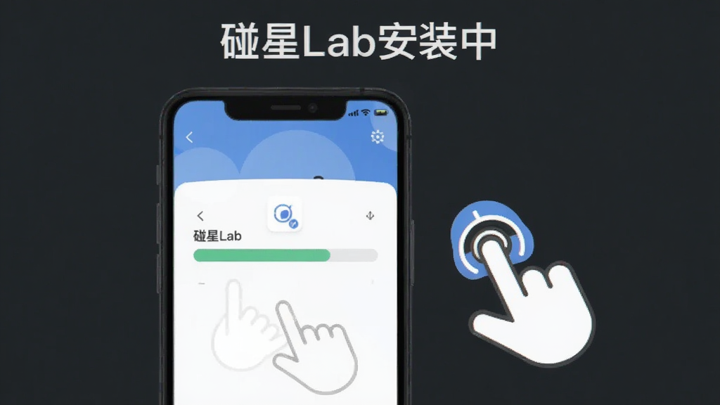 ����Lab��װ����ʾ��ͼ������չʾ�ֻ���Ļ�����ڰ�װ����LabӦ�õĽ��������棬�Ա�����ָ�����ͼ��ʾ�⣬������࣬����ƽ�������ֱ�ע������Lab��װ�С������ʸɾ��޶���Ԫ��