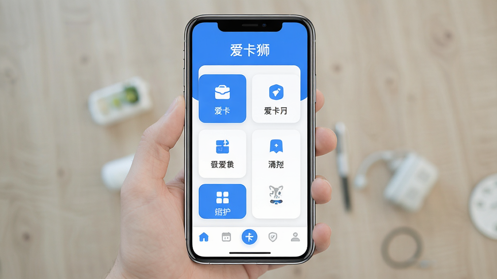 ����ʨ����������ȫòչʾ������Ϊһ�������ֻ���Ļ����Ļ�����ǰ���ʨApp����ҳ�����ּ�࣬������ʾ�������ơ�����ʨ�����м��ǹ��ܿ�Ƭʽ���У��ײ�Ϊ���������������������죬������ɫ����ƽ����ƣ�ϸ��Բ�󣬻��ʸɾ��������޶���Ԫ��