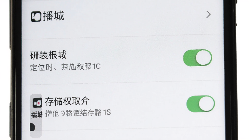 ����App�ڰ�׿�ֻ��ϵİ�װȨ�����ý��棬����Ϊ�ֻ���Ļ��ʾ����ѡ���б�������Ϊ�������У��Ű����������ϵͳԭ����ϸ��չʾ��λȨ�޿��غʹ洢Ȩ�޿��أ����ʸɾ��޶���Ԫ�أ���Ļ�����ְ��������ǡ�