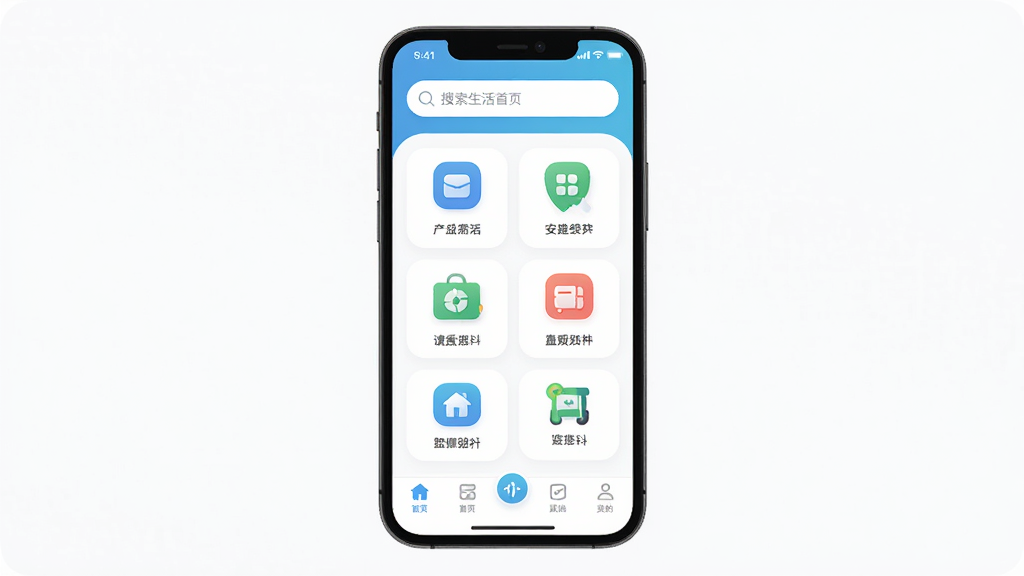 ��������App��ҳ����չʾ������Ϊ�ֻ���Ļ�����ּ�࣬������ʾ���������м�Ϊ����ͼ�����񣬵ײ�Ϊ���������Ű�����������ִ���ƽ��ϸ��Բ�󣬻��ʸɾ��޶���Ԫ��