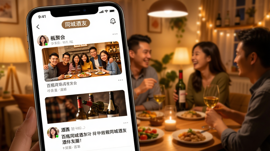 ��ƿͬ�Ǿ���Ȧ���棬�ֻ���Ļչʾ�û���̬�б����оۻ���ա���ƿ��д�����ַ�����������ʾ��ͬ�Ǿ��ѡ���ǩ����������ܰ�����ھۻ᳡������������ů������������ϸ�ڷḻ�Ҹɾ�