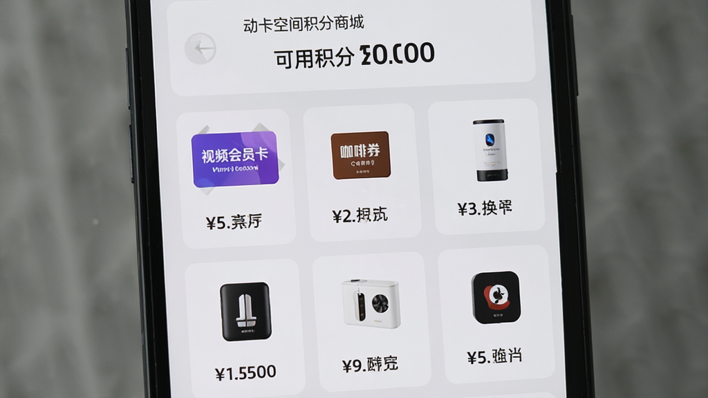 �����ռ�����̳ǽ���չʾ���ֻ���Ļ���棬������ʾ���û����ܶ�·�����������Ʒ�һ�ѡ�������Ƶ��Ա��������ȯ��С�ҵ��ͼ�꣬ÿ����Ʒ��ע�����������������ǳ��ɫ����������죬�Ű����룬���ʸɾ��޶���Ԫ��