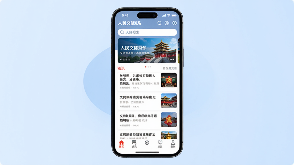 ��������App������ȫòչʾ�������������ֻ���Ļ����Ļ����ʾ��������Ӧ����ҳ�����������������ֲ�ͼ���в���������Ѷ��Ƭ�б����ײ�Ϊ������������Ϊ����ɫ���䣬������ִ������������ɾ����޶���Ԫ��