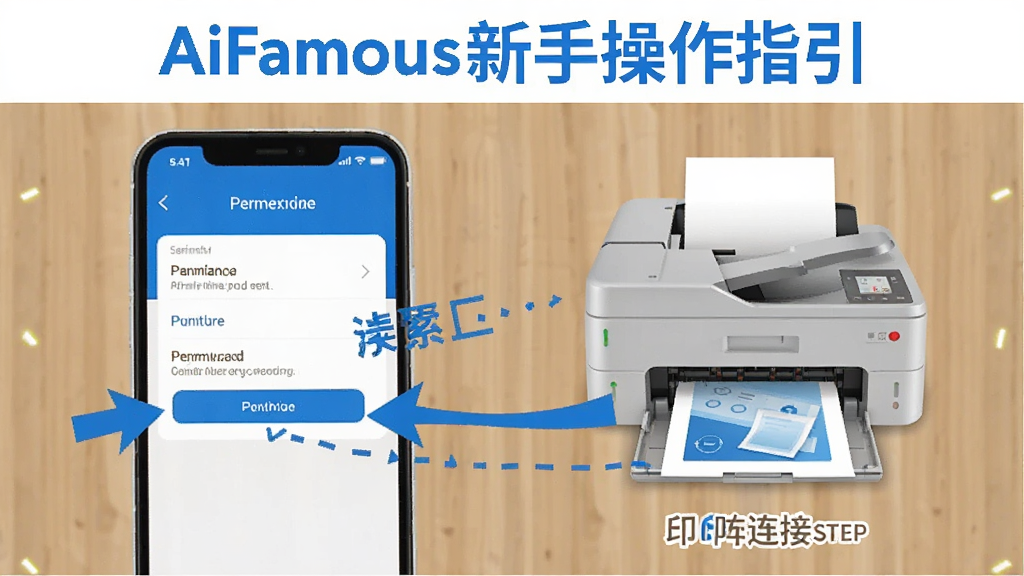 һ��AiFamous���ֲ���ָ��ͼ���������ֻ���Ļ��ʾȨ�����ý���ʹ�ӡ�����Ӳ��裬�ü�ͷ��ע���ؼ������㣬��ɫ������Ϊ������������죬�����������޶���Ԫ��