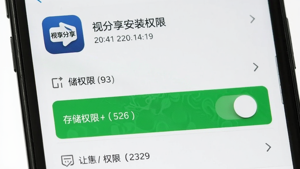 �ӷ�����װȨ�����ý��棬�ֻ���Ļ��ʾӦ��Ȩ�޹���ҳ�棬�洢Ȩ�޿��ظ�����ʾ���������࣬���ӷ���ͼ�꣬���ʸɾ�����