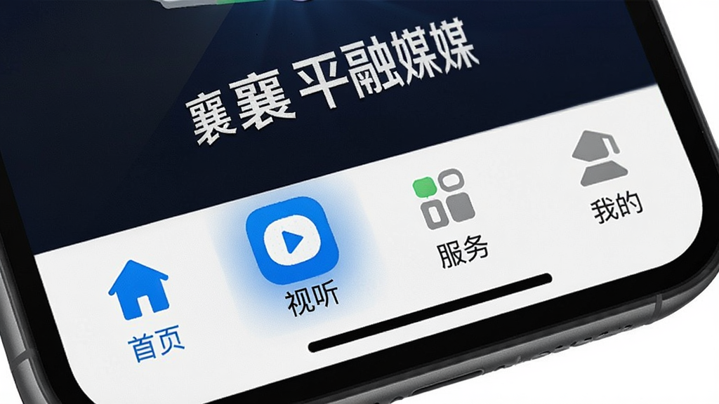 ��ƽ��ýApp�ײ���������д����ʾ��ҳ�������������ҵ��ĸ�ѡ�ͼ�꣬ͼ����Ƽ���׶���ѡ��״̬Ϊ��ɫ�����������С���ƽ��ý�����ֱ�ʶ������ɾ���ˬ