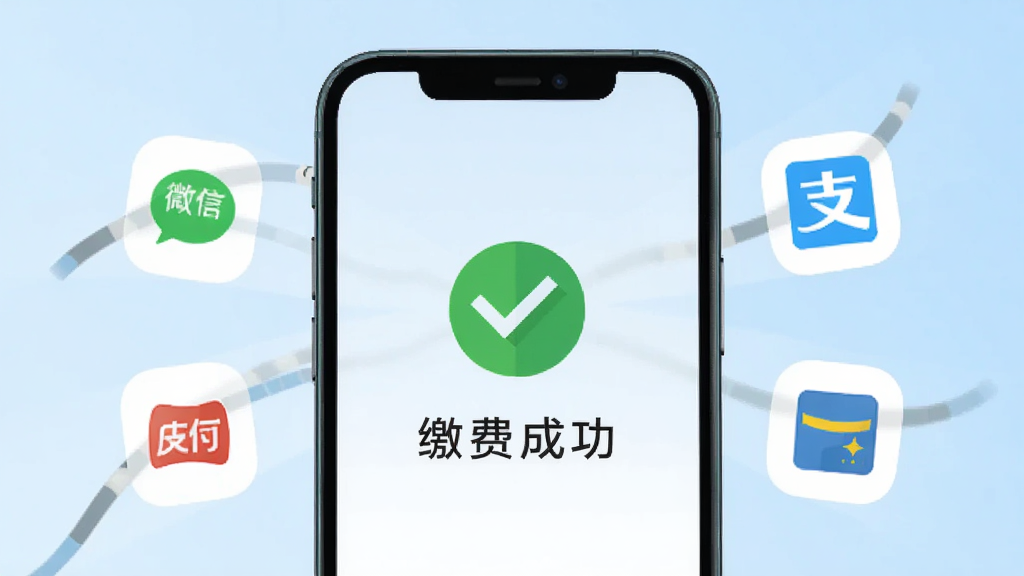 ����������һ���ֻ���Ļ��ʾȼ���ɷѳɹ�ҳ�棬��Ļ��������ɫ�ĶԹ�ͼ���