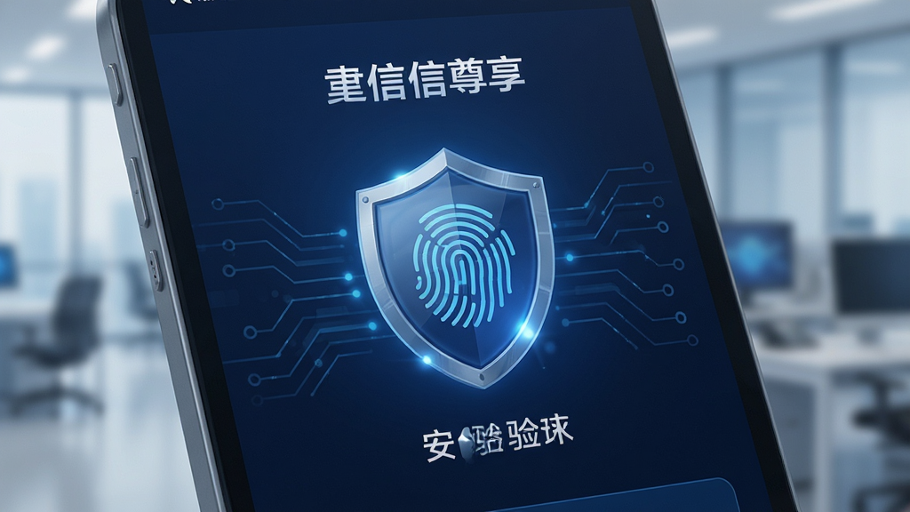 建信尊享 安全验证界面 指纹识别图标 盾牌安全元素 科技感蓝色 简洁布局 高清画质