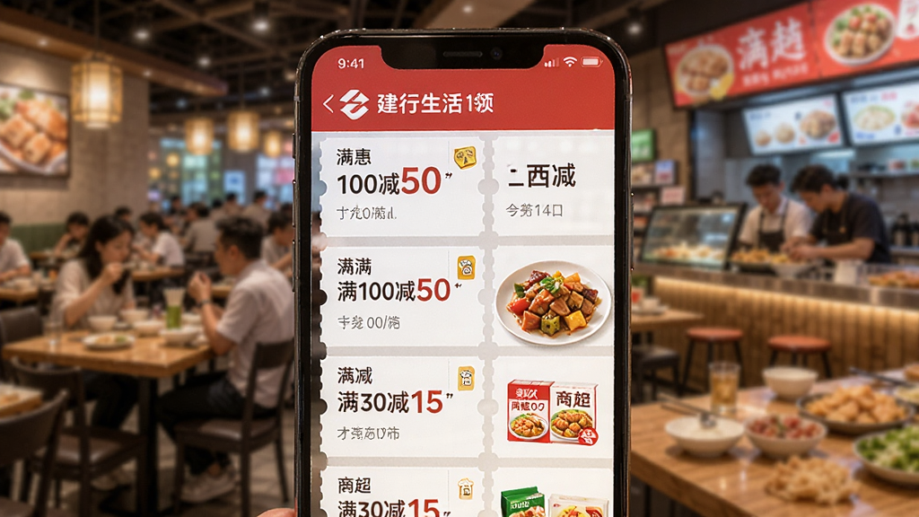 һ�Ž�������App���Ż�ȯ��ȡ�����ͼ���������ֻ���Ļ��ʾ�Ÿ�����ʳ���̳�������ȯ���硰��100��50��������30��15���ȣ����������ֵĲ����ͳ��г��������дʵ�������������ص�ͻ���Ż����ȣ��޶���Ԫ��