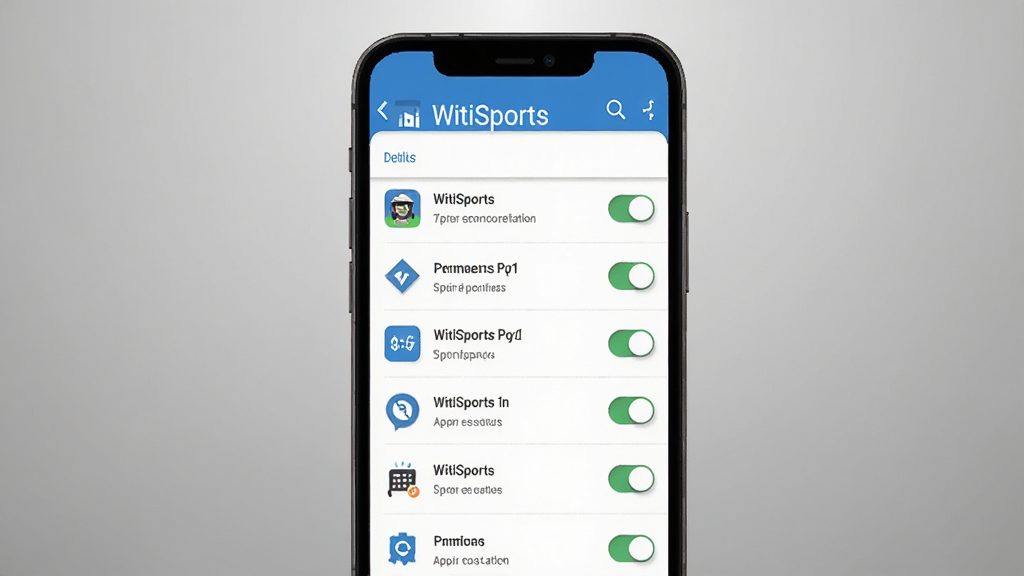 WitiSports Ӧ���������ý�����Ȩ�޹����������������ֻ���Ļ��ʾӦ��Ȩ�������б��������Ǽ��Ļ�ɫ���䣬�������б��ֱ���У�����ϱ�ƽ����ƣ�ϸ���Ͽ��ذ�ť��ͼ�������ɼ������ʸ��壬�ɾ��޶���Ԫ��