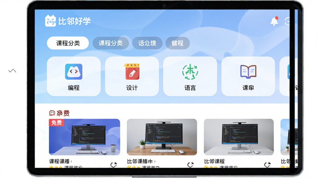 ����ѧϰƽ̨�γ̽��棬��Ļ����ʾ�����ں�ѧ����־���γ̷����ǩ�������룬������̡���ơ����Ե�ͼ�꣬�·�����ѱ�ǩ�Ϳγ�����ͼ������ɾ�����������ִ�������������������Ԫ��