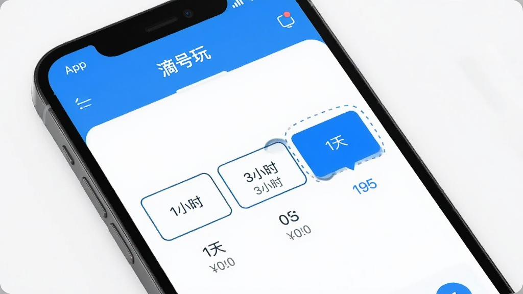 һ��չʾ���κ��桱App���ʱ��ѡ������ͼƬ��������һ���ֻ���Ļ����ʾ��ʱ��ѡ�������С�1Сʱ������3Сʱ������1�족��ѡ��Ա��м۸��ǩ��������Ƽ�࣬��ɫ���£�����ɫ����ѡ��״̬�������ɾ�����������