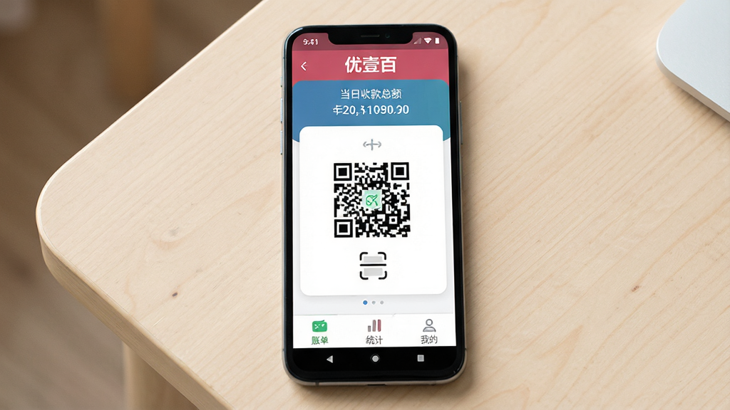 ��Ҽ��App������ȫòչʾ������Ϊһ����׿�ֻ���Ļ����Ļ����ʾ��Ҽ�ٵ��տ���ҳ�������С���Ҽ�١����ֱ�ʶ�͵����տ��ܶ�м�����Ŀ���տ��ά���ɨ��ͼ�꣬�ײ�Ϊ�˵���ͳ�ơ��ҵ�����ѡ��������������Ű��࣬����ִ���ƽ����ϸ��Բ�󣬻��ʸɾ����޶���Ԫ�أ��ֻ�������ǳɫ�����ϣ��������