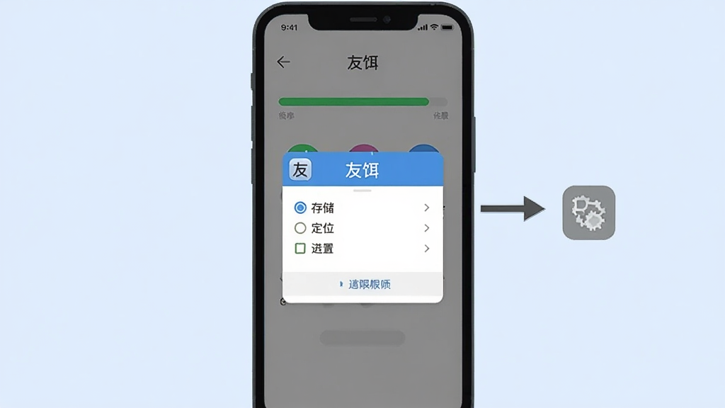 һ�š��Ѷ���App���ֻ��ϵİ�װ��Ȩ������ʾ��ͼ������������һ���ֻ�����Ļ��ʾ��װ��������Ȩ�����󵯴����������С��洢������λ����ѡ��ֻ��Ա��м�ͷָ������ͼ�꣬����Ϊǳ��ɫ������ƽ���������������޶���Ԫ�أ�ͼƬ�����֡��Ѷ��������ڵ������⴦��
