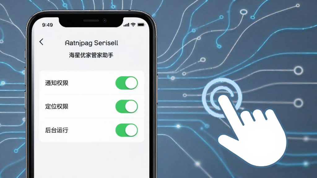 �����żҹܼ����ְ�װ�����������棬������һ���ֻ���Ļ��ʾAPP��Ȩ������ҳ�棬��֪ͨȨ�ޡ���λȨ�ޡ���̨������������ѡ���Ļ�Ա�����ָ�����ͼ��ʾ�⣬�����Ǽ��ĿƼ����������������ֱ�ۣ����ʸɾ����޶���Ԫ��