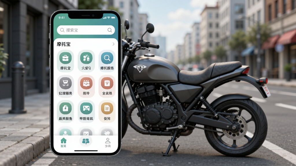 Ħ�б�App�������ͼ��������һ��ͣ���ڳ��нֵ��Ե�Ħ�г����ֻ���Ļ��ʾĦ�б�Ӧ�ý��棬����Ϊ�������������м��Ƿ�����ͼ�����񣬵ײ��ǵ��������Ű�������������ִ���ƽ����ϸ��Բ�����ʸУ����ʸɾ��޶���Ԫ�أ���Ļ��������ʾ��Ħ�б���