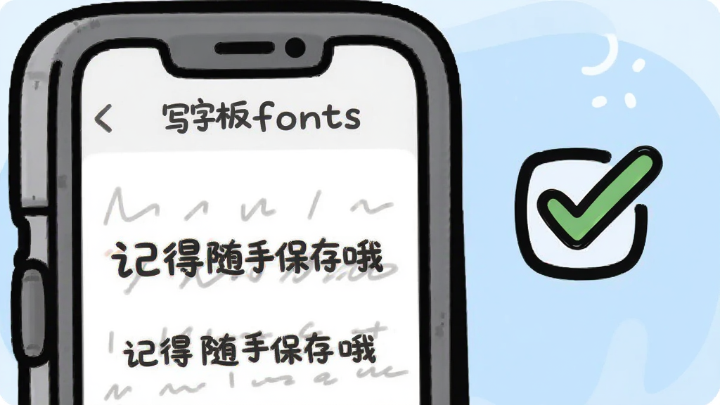 һ����ͨ�����ֻ���Ļ����Ļ����ʾ��д�ְ�fonts������д�����һ����ʾ���֡��ǵ����ֱ���Ŷ�����Ա���һ���򹴵�ͼ�꣬������ǳ��ɫ�������ã����ʸɾ�