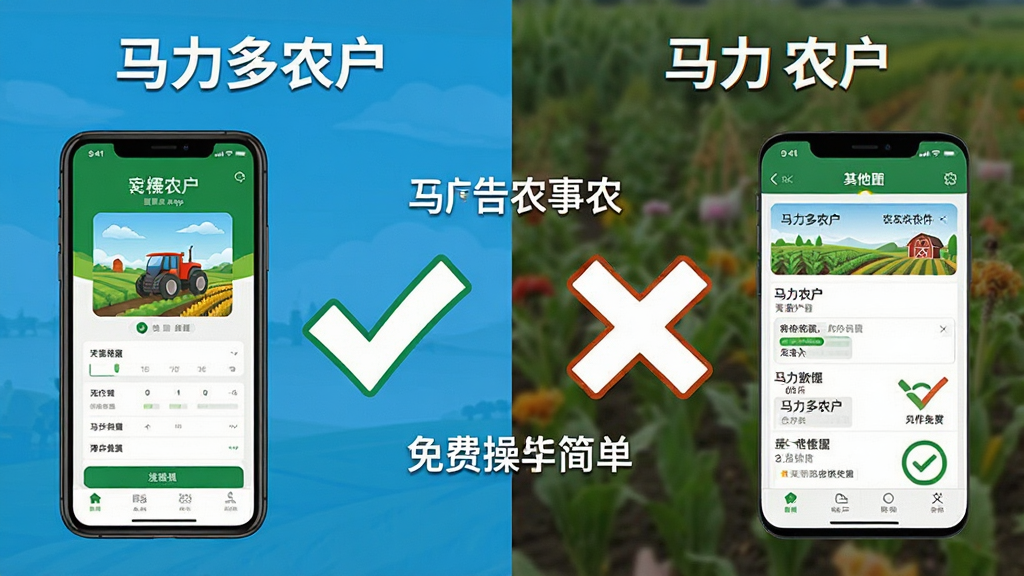 һ�ŶԱ�ʾ��ͼ������ǡ�������ũ����App�ļ����棬�Ҳ�������ũ���������ӵĽ��棬�м��öԹ��Ͳ�ŶԱȣ�ͻ����������ũ�����޹�桢��ѡ������򵥵����ƣ������Ϣͼ��ɫ���Ա����������ʸɾ����޶���Ԫ��