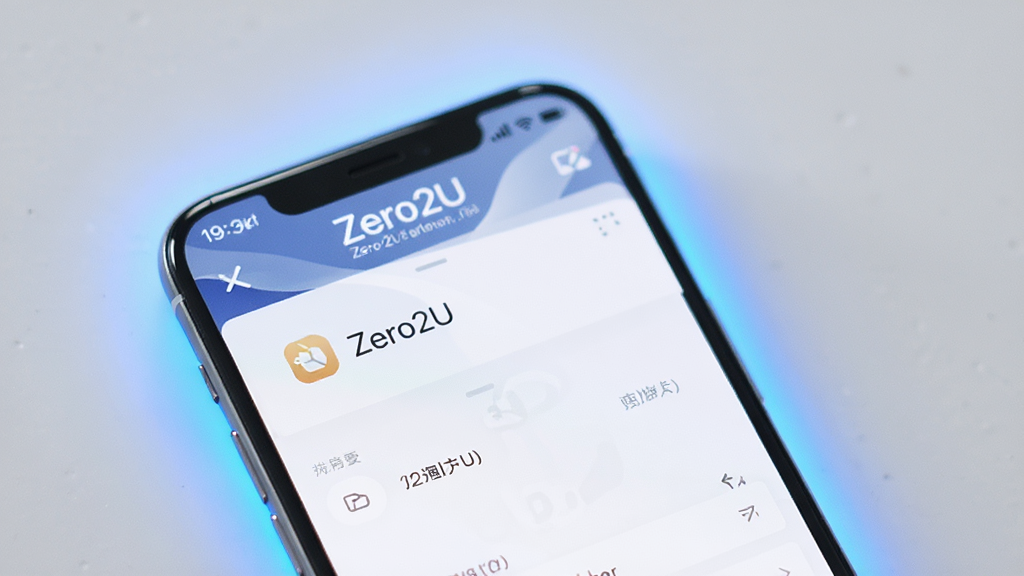 һ��չʾZero2U�޹�洿�������ͼƬ���������ֻ���Ļ��д����Ļ����ʾZero2UӦ�ý��棬�����������κι�����򵯴�����Χ��������������ɫ����Ч��������Լ�ִ������ʸɾ����޶���Ԫ��